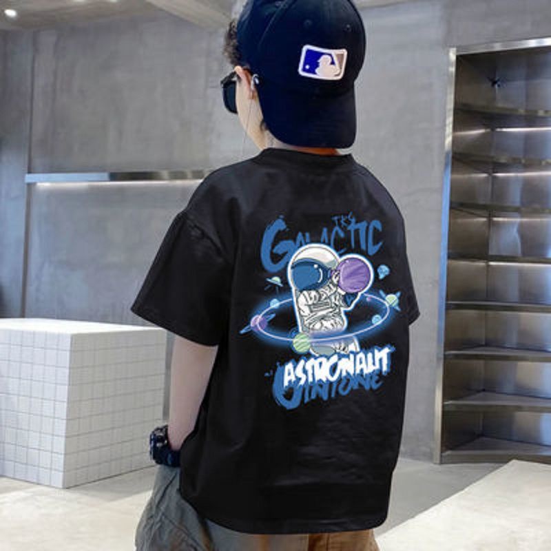 Áo Thun 100% Cotton Tay Ngắn Cổ Thuyền Mùa Hè Cho Bé Trai Từ 3 Đến 4 Đến 5 Đến 6 Đến 7 Đến 8 Đến 9 Đến 10 Đến 11 12 Tuổi