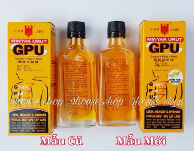 01 Dầu xoa bóp GPU Liniment Oil 60ml Indonesia