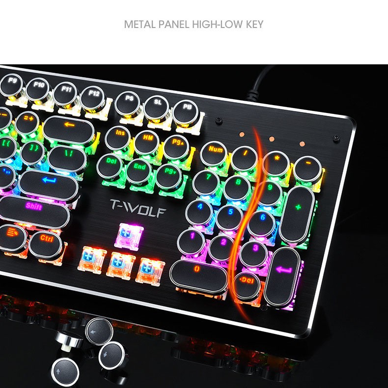 Bàn Phím Cơ Gaming T70  cao cấp, nhiều chế độ led, phím tạch tạch cảm giác chơi game cực đã BH 12 tháng