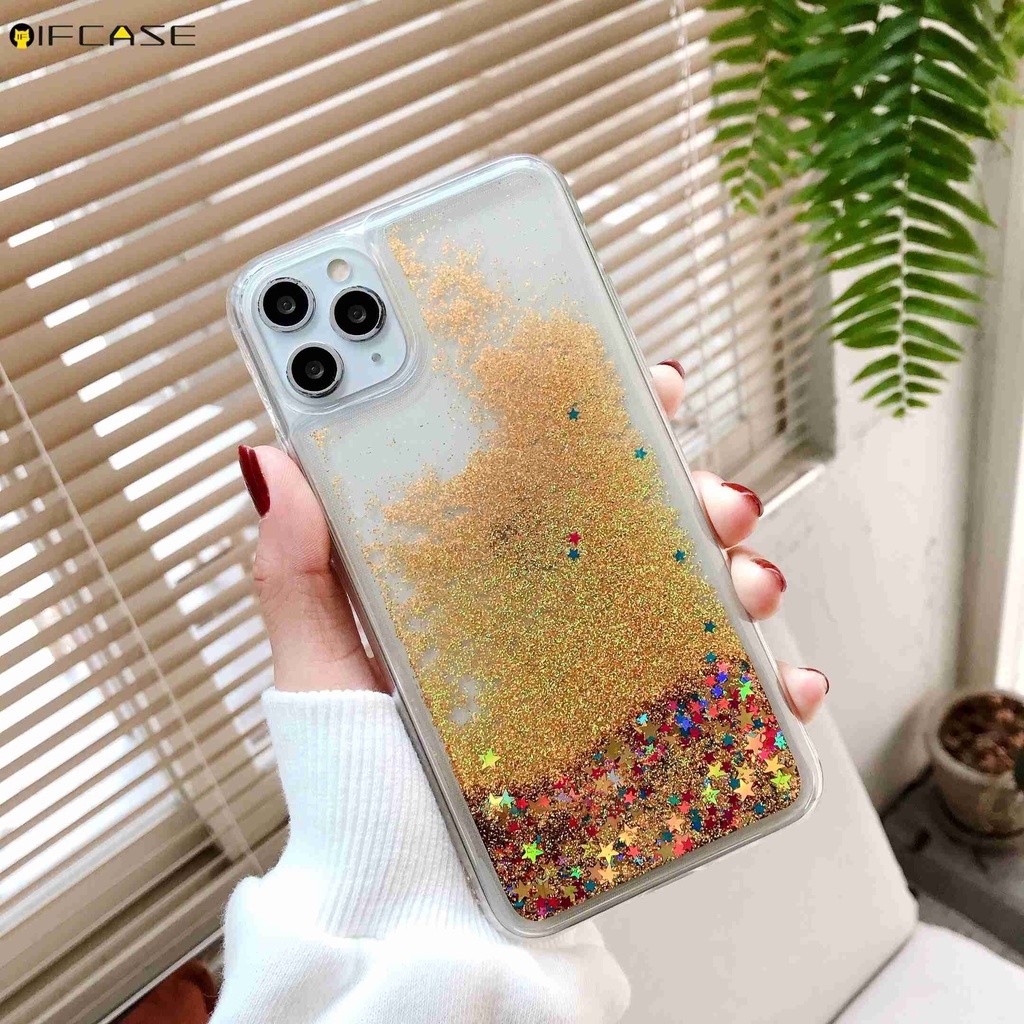 Ốp điện thoại dẻo trong suốt có nước kim tuyến ánh sao mơ màng dành cho iPhone 11 Pro Max XS Max XR X