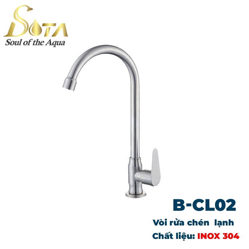 Vòi chén,Vòi rửa chén LẠNH INOX 304 cao cấp SOTA B-CL02