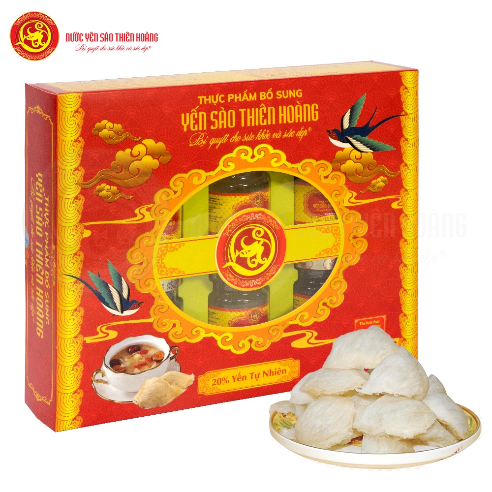 10 Hộp Yến Sào Thiên Hoàng 20% Hương Tự Nhiên  - Tặng 2 Hộp Yến Sào Thiên Hoàng Plus 18% + 6 Gói Cháo Yến