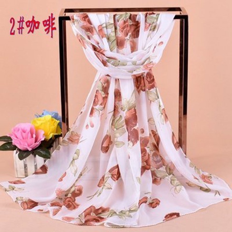 Khăn Choàng Vải Lụa Chiffon Dáng Dài Chống Nắng Đi Biển Đa Năng In Họa Tiết Tươi Mới Phong Cách Hàn Quốc Cho Nữ