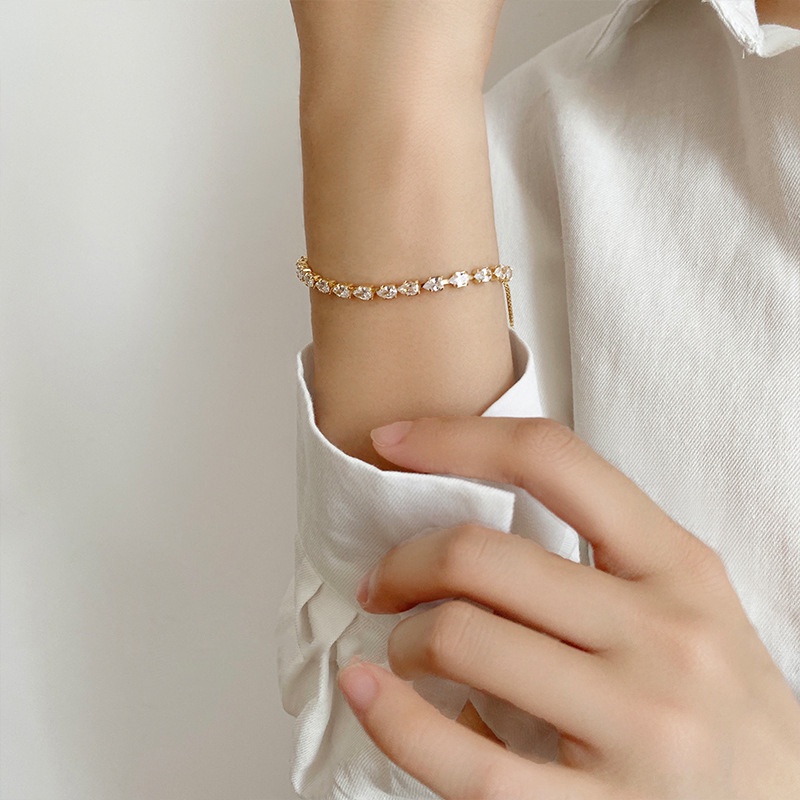 Lắc Tay Nữ, Vòng Tay Nữ Dây Rút Đính Đá Bạc 925 Sang Chảnh Tiểu Thư Phong Cách Hàn Quốc | BigBuy360 - bigbuy360.vn