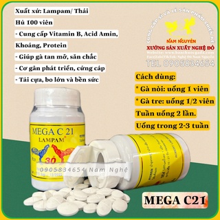 Hủ 100V Mega C21 Khoáng và Vitamin giúp gà săn chắc Bền Bo đá