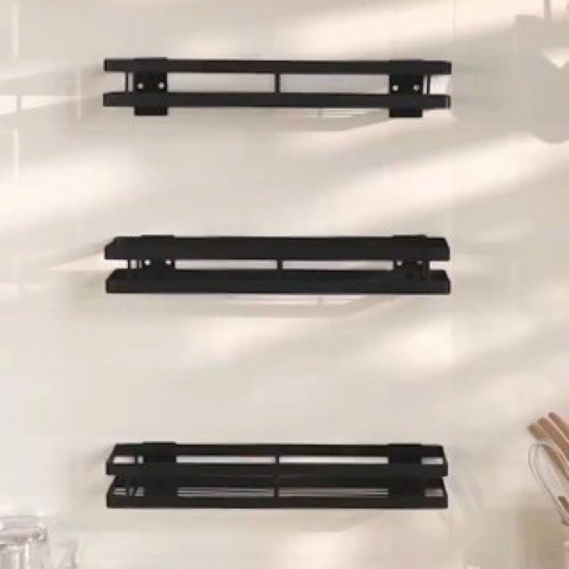Kệ Thép Chữ Nhật Đơn Dán Tường Đựng Gia Vị - Đồ Nhà Tắm Tiện Lợi TABIHOME Mới -K2