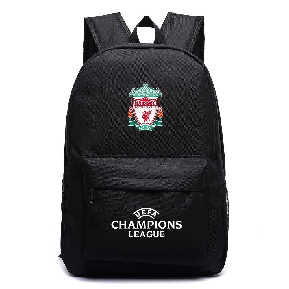 Hàng Có Sẵn-Hot Ba Lô Canvas In Logo Champions League Juventus C Luo Liverpool Hotspur Chelsea Real Madrid Manchester United Mi