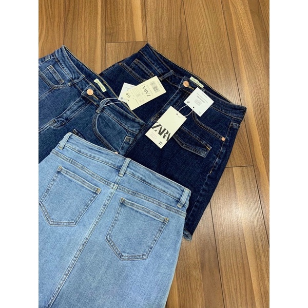 CHÂN VÁY JEANS NỮ  LƯNG CAO ĐẸP túi lạ CÓ QUẦN BÊN TRONG TUA LAI