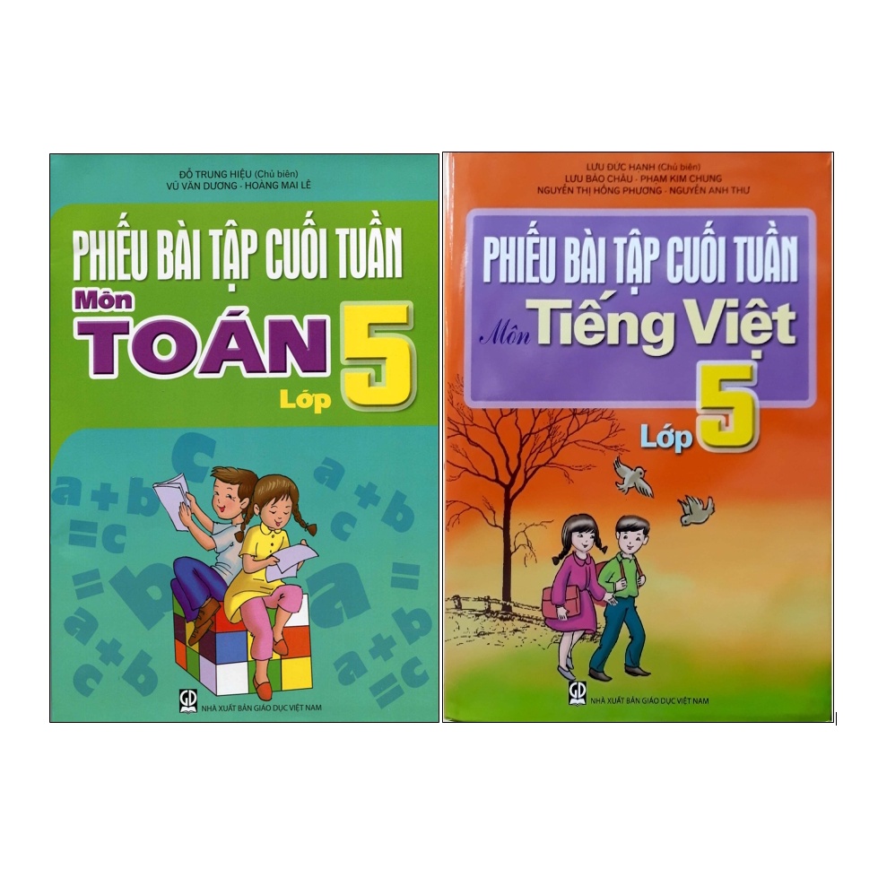 Sách Combo Phiếu Bài Tập Cuối Tuần Lớp 5 (Toán + Tiếng Việt)