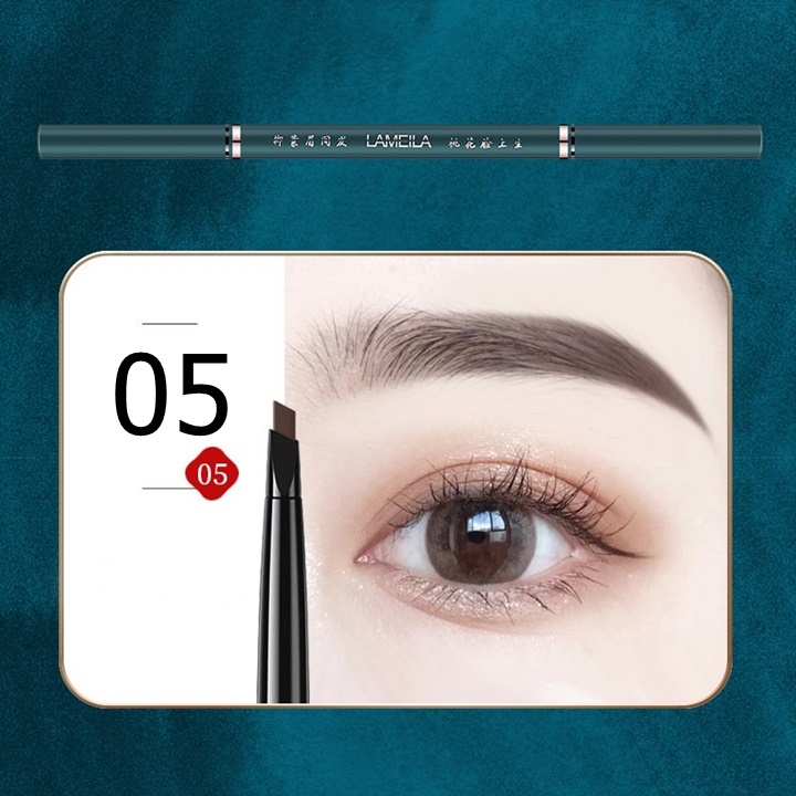 Chì kẻ mày 2 đầu Lameila 818 đầu bút mềm, dễ vẽ, đường kẻ mảnh, rõ nét, không trôi