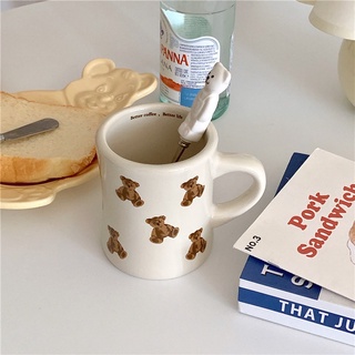 Cốc uống nước gốm sứ thủ công Better Coffee - Better Life, Ly sứ in hình gấu, dùng uống trà cà phê