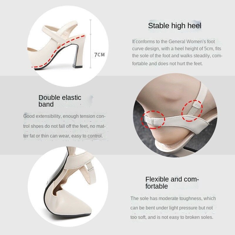 Giày Cao Gót Da Mềm 5-8cm Thời Trang Cho Nữ