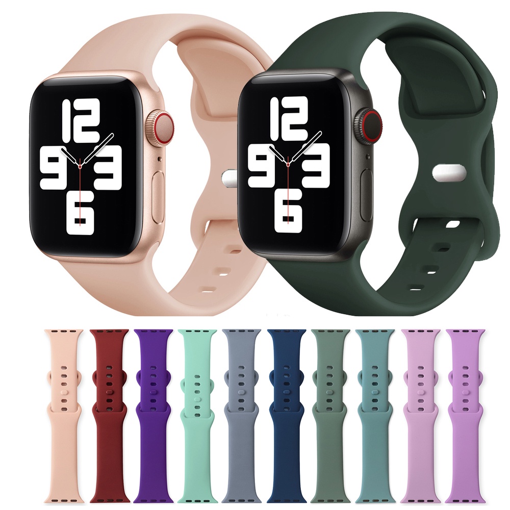 Dây Đeo Silicone Thể Thao Thay Thế Cho Đồng Hồ Thông Minh Apple Watch Series 7 6 5 4 3 2 1 SE