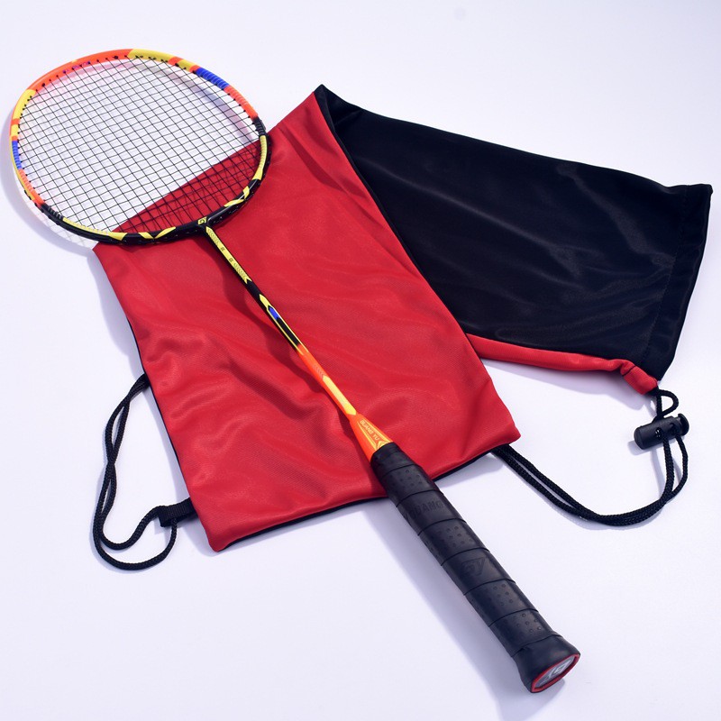 Túi nhung dày hai màu đựng bảo vệ vợt cầu lông có dây rút tiện dụng