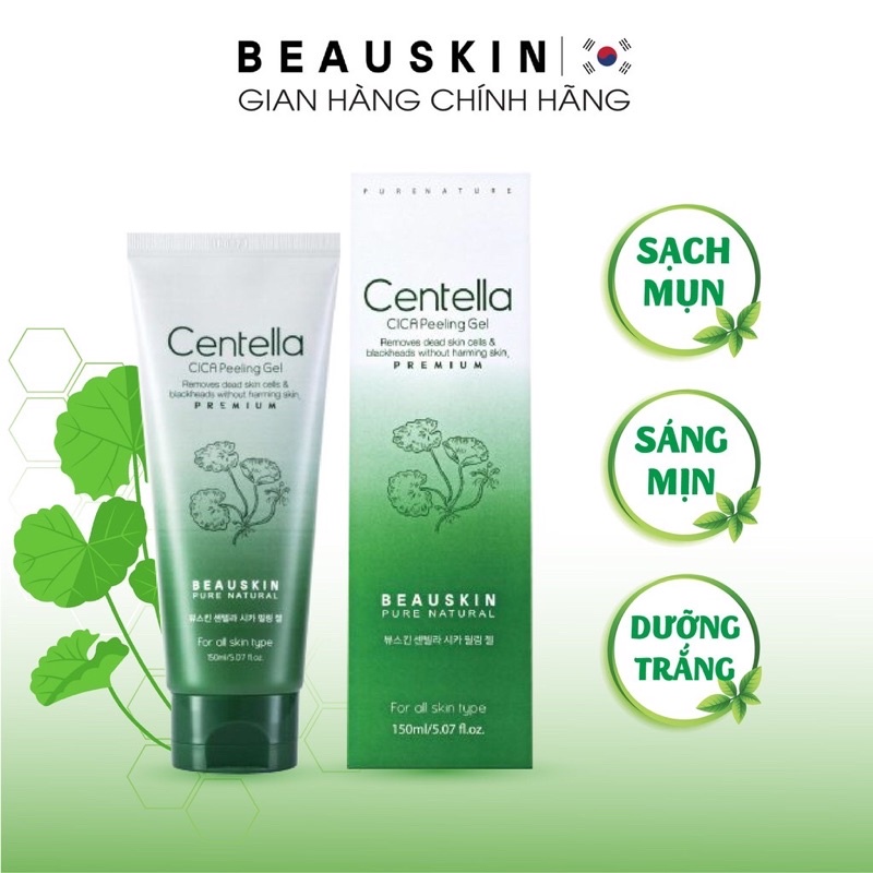 Tẩy Tế Bào Chết Mặt  BEAUSKIN Centella Cica Dành Cho Da Dầu Mụn 150ml