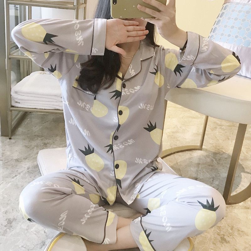 Bộ pijama nữ kẻ sọc in hoạt hình