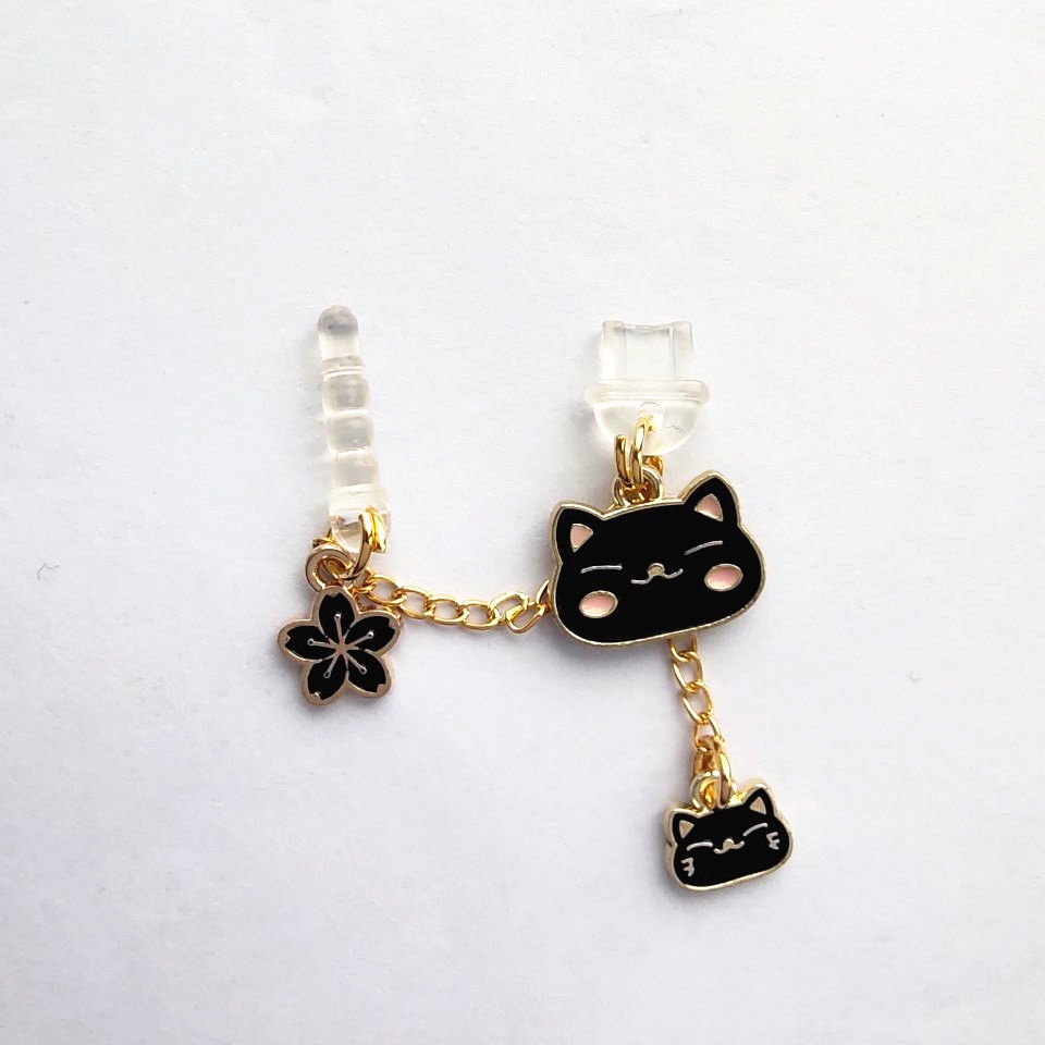 Mobile Nút Bịt Lỗ Cắm Chống Bụi Hình Mèo kitty Dễ Thương Cho Điện Thoại