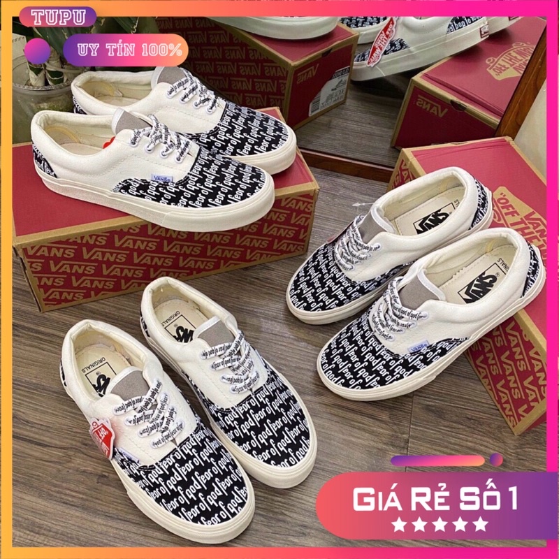 GIÀY THỂ THAO NAM NỮ GIÀY SNEAKER TUPU VAN.S FOG CHỮ ĐỘC LẠ TRẮNG ĐEN FEOR OF QOD