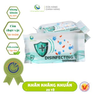 KHĂN ƯỚT KHÁNG KHUẨN (có chứa cồn) 20 tờ/gói