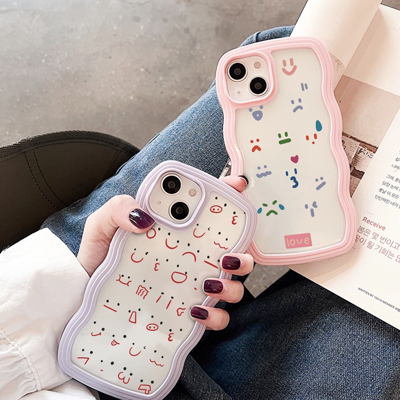 SUNTAIHO Ốp lưng iphone Ốp điện thoại mềm trong suốt họa tiết biểu cảm thích hợp cho iPhone 11 Pro 13 12 Pro Max X XS Max XR 7 8 Plus