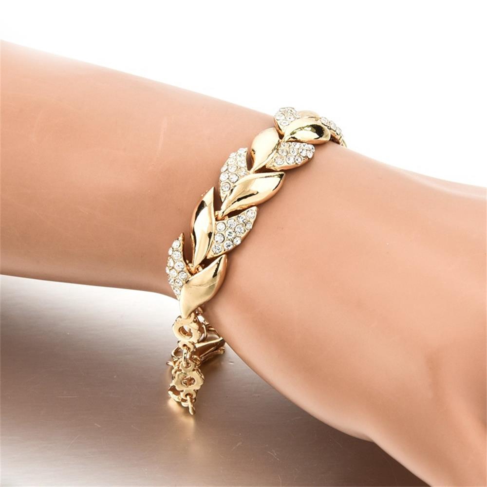 Vòng Tay Dây Bện Mạ Vàng 18k Mặt Hình Chiếc Lá Thời Trang Cho Nữ