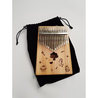 Rẻ vô địch Đàn kalimba 17 phím Cartoon Full phụ kiện gỗ Mahogany