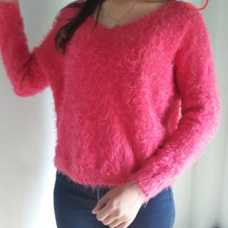 Áo len lông croptop tay dài C016