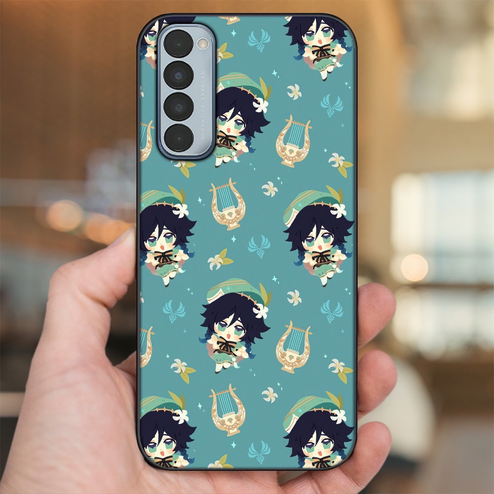 Ốp lưng Oppo Reno 4 Pro viền đen in hình Venti Genshin Impact