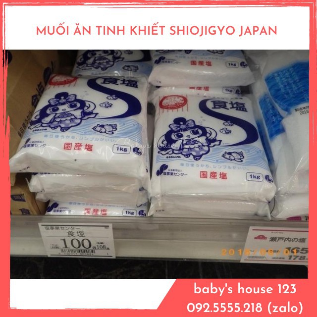 Muối Ăn Tinh Khiết SHIOJIGYO JAPAN An Toàn Cho Trẻ Nhỏ - gói 1kg