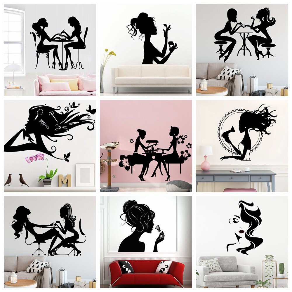 Sticker Dán Tường Trang Trí Cho Tiệm Làm Đẹp Tiện Dụng