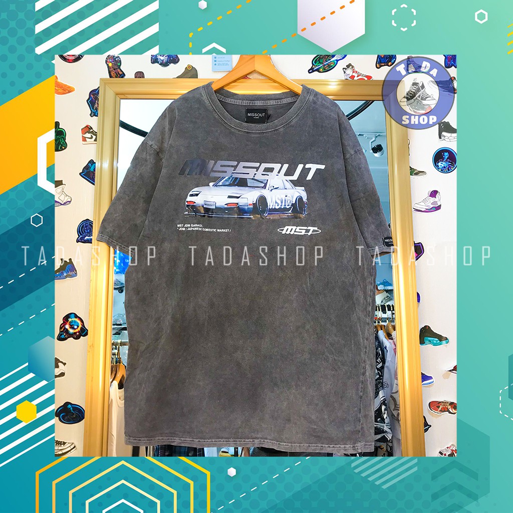 Áo Phông  oversize Nam Nữ MISSOUT WASH ảnh thật