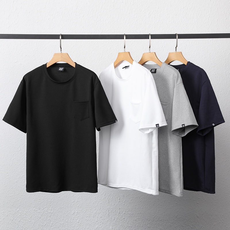Áo thun Unisex Basic Tee phông trơn nam nữ tay lỡ oversize Vải Waffle