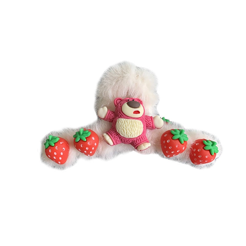 Kẹp Tóc Hình Gấu Bằng Lông Nhung Dễ Thương Xinh Xắn Cho Nữ