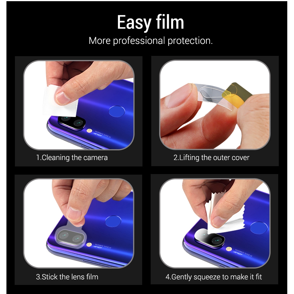 Miếng dán kính cường lực bảo vệ lens máy ảnh cho điện thoại Xiaomi Redmi Note 7
