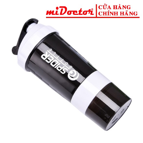 Bình Đựng Nước Tập Gym Sharker Spider 3 Ngăn - chính hãng miDoctor - Có Lò Xo Bên Trong
