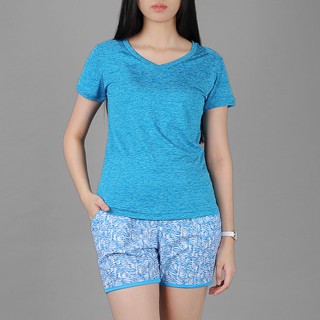 Áo thun thể thao nữ cổ tim COLO màu xanh yamaha CL1709989CT