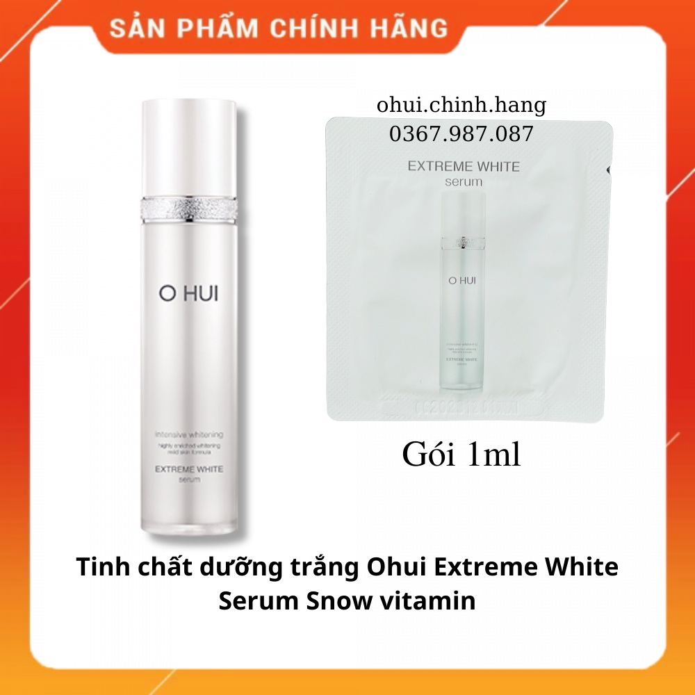 Gói tinh chất dưỡng trắng Ohui Extreme White Serum Snow vitamin 1ml_𝐄𝐁𝐈𝐒𝐔 𝐂𝐎𝐒𝐌𝐄𝐓𝐈𝐂𝐒