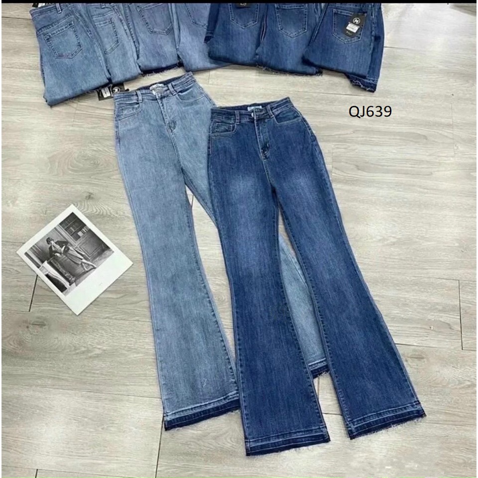 Quần jeans ống pass dáng cao - ống dài QJ639