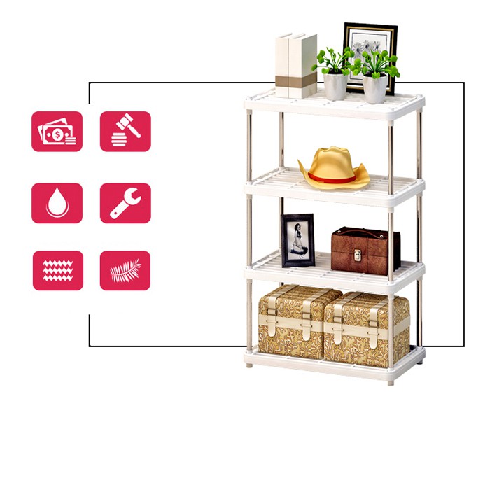 Kệ để đồ 4 tầng khung thép 80x42x22cm_RE0117