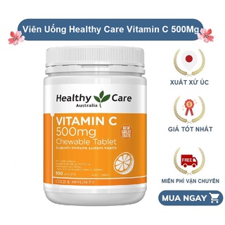 Vitamin C 500v tăng cường đề kháng, đẹp da cho người từ 2 tuổi Healthy Care Vitamin C 500mg, Úc