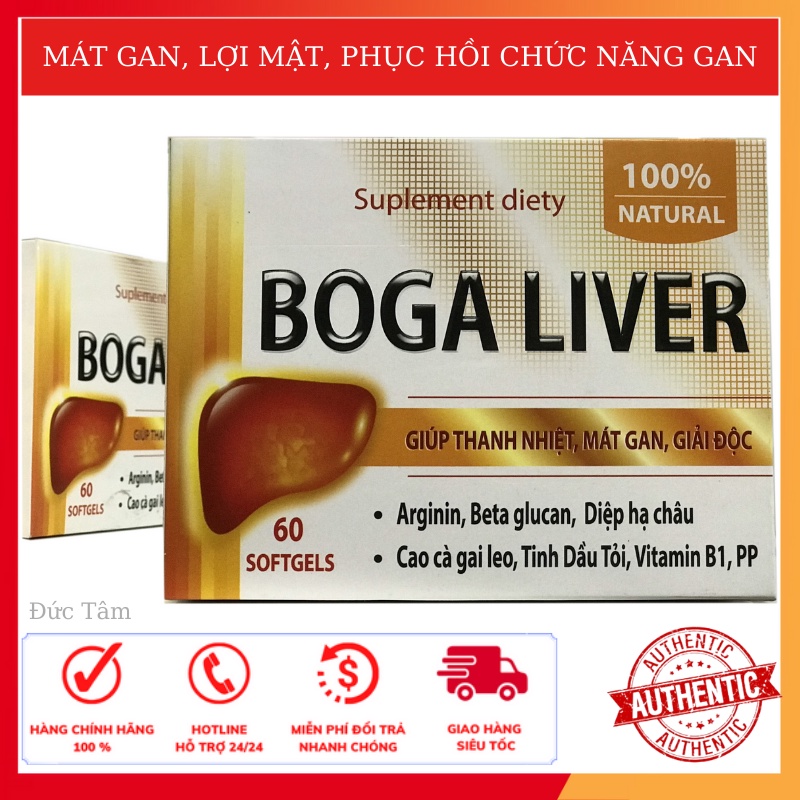 Viên Uống BOGA LIVER Bổ Gan, Mát Gan Hộp 60 Viên Mềm