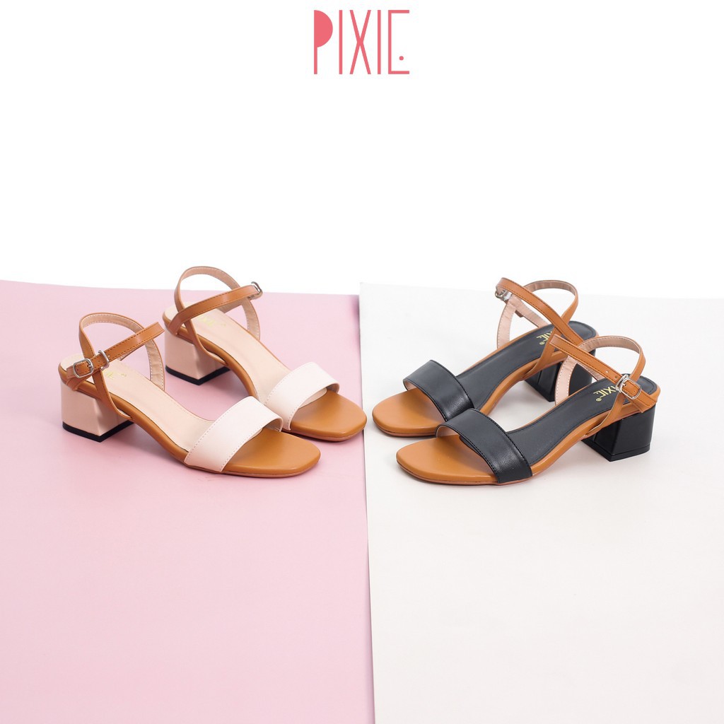 [Mã WABR0101 giảm 10% đơn 99K] Giày Sandal Cao Gót 3cm Mix Nhiều Màu Pixie X476