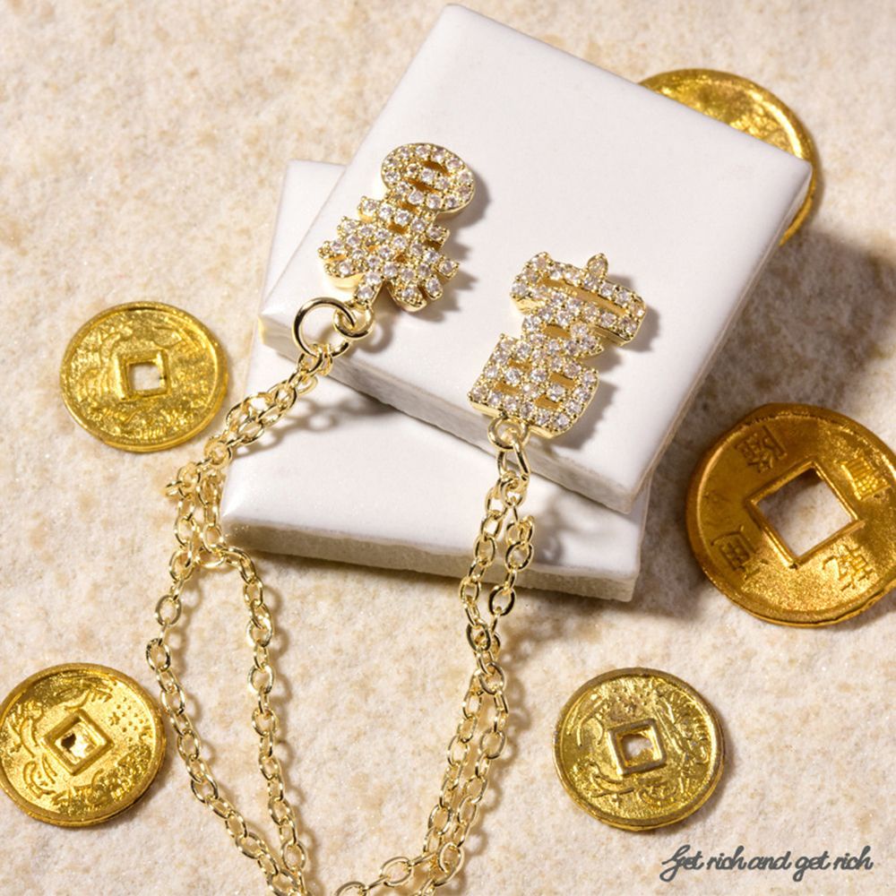 [Hàng mới về] Phụ kiện trang trí móng tay họa tiết chủ đề năm Nhâm Dần 3D lấp lánh DIY cho nữ