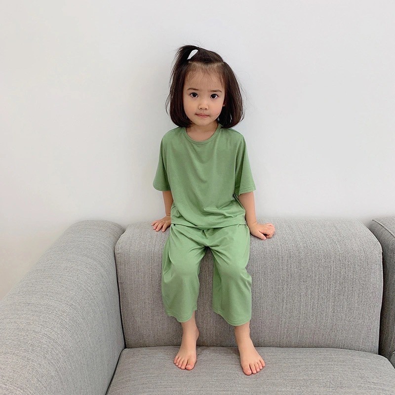 Bộ ngủ mùa hè cotton mềm mại thoáng mát cho cả bé trai bé gái