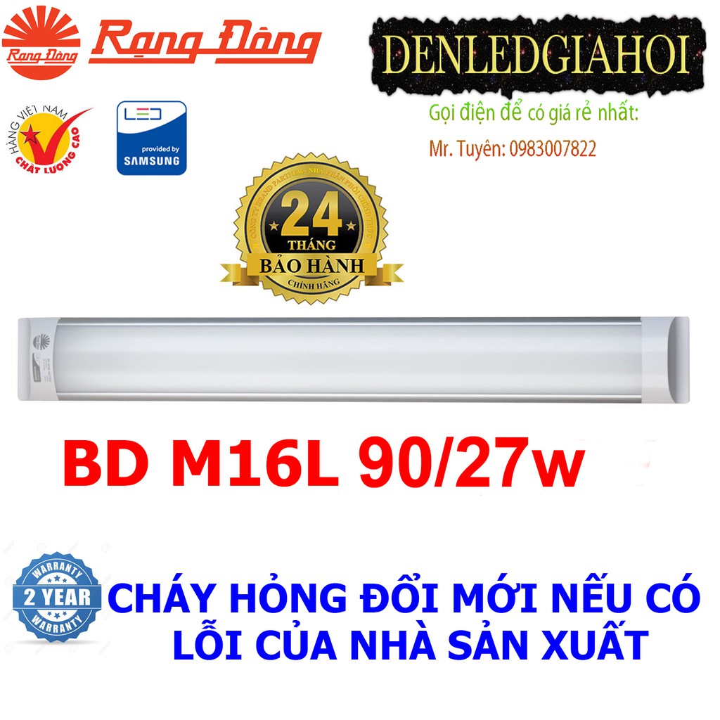 Bộ đèn tuýp LED bán nguyệt 27W Rạng Đông , Model BD M16L 90/27w