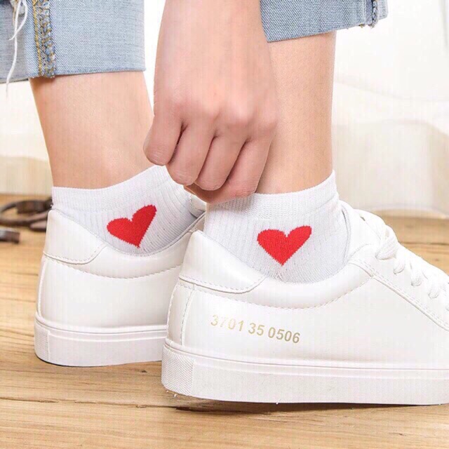 Tất cổ ngắn trái tim dễ thương