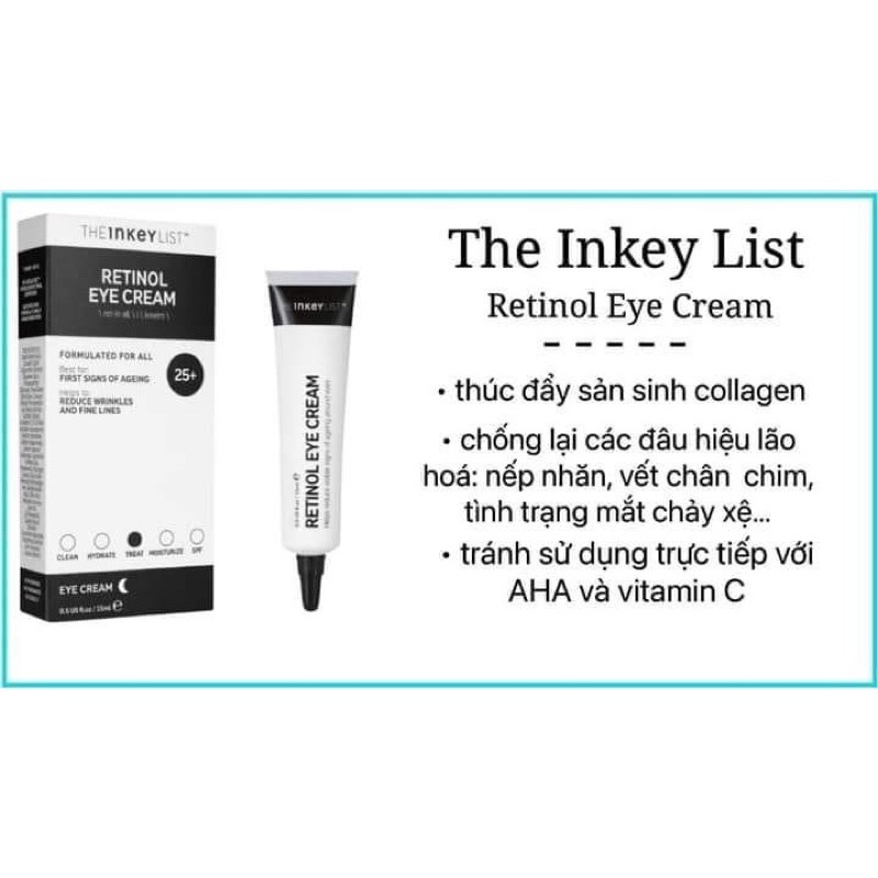 Kem dưỡng mắt THE INKEY LIST Retinol eye cream 15ml