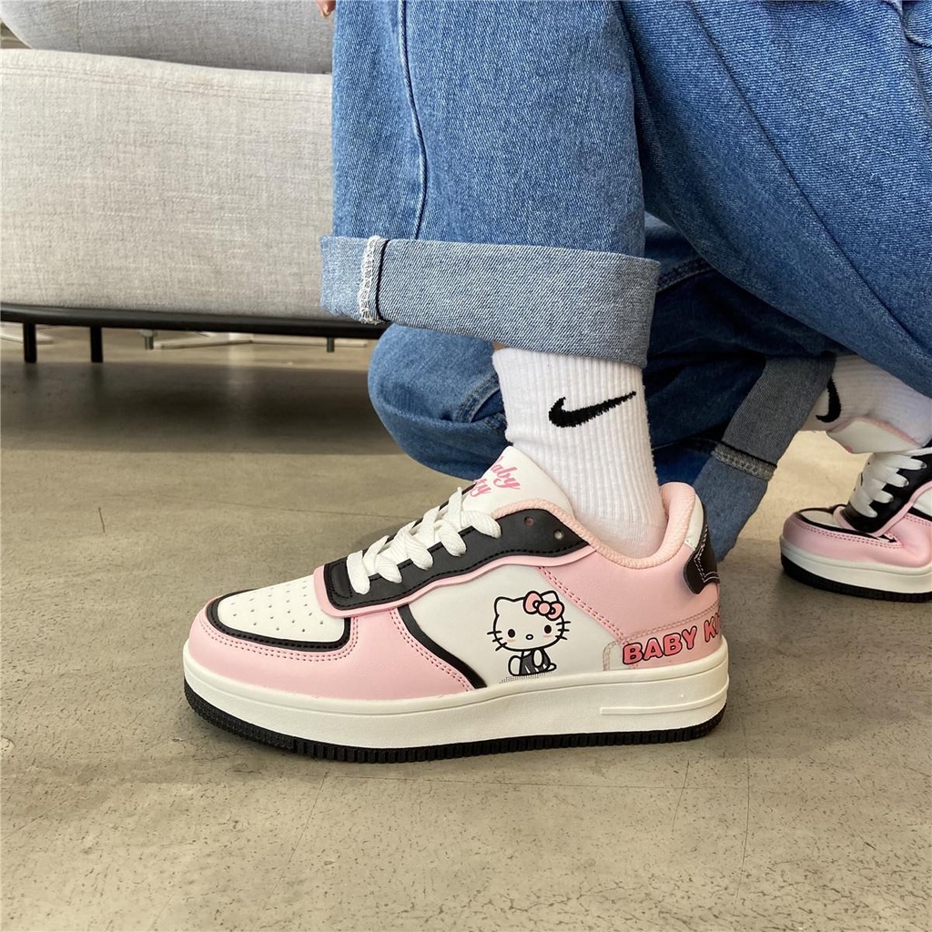 Giày Sneaker Hello Kitty Màu Hồng Thời Trang Mùa Thu Cho Bé Gái