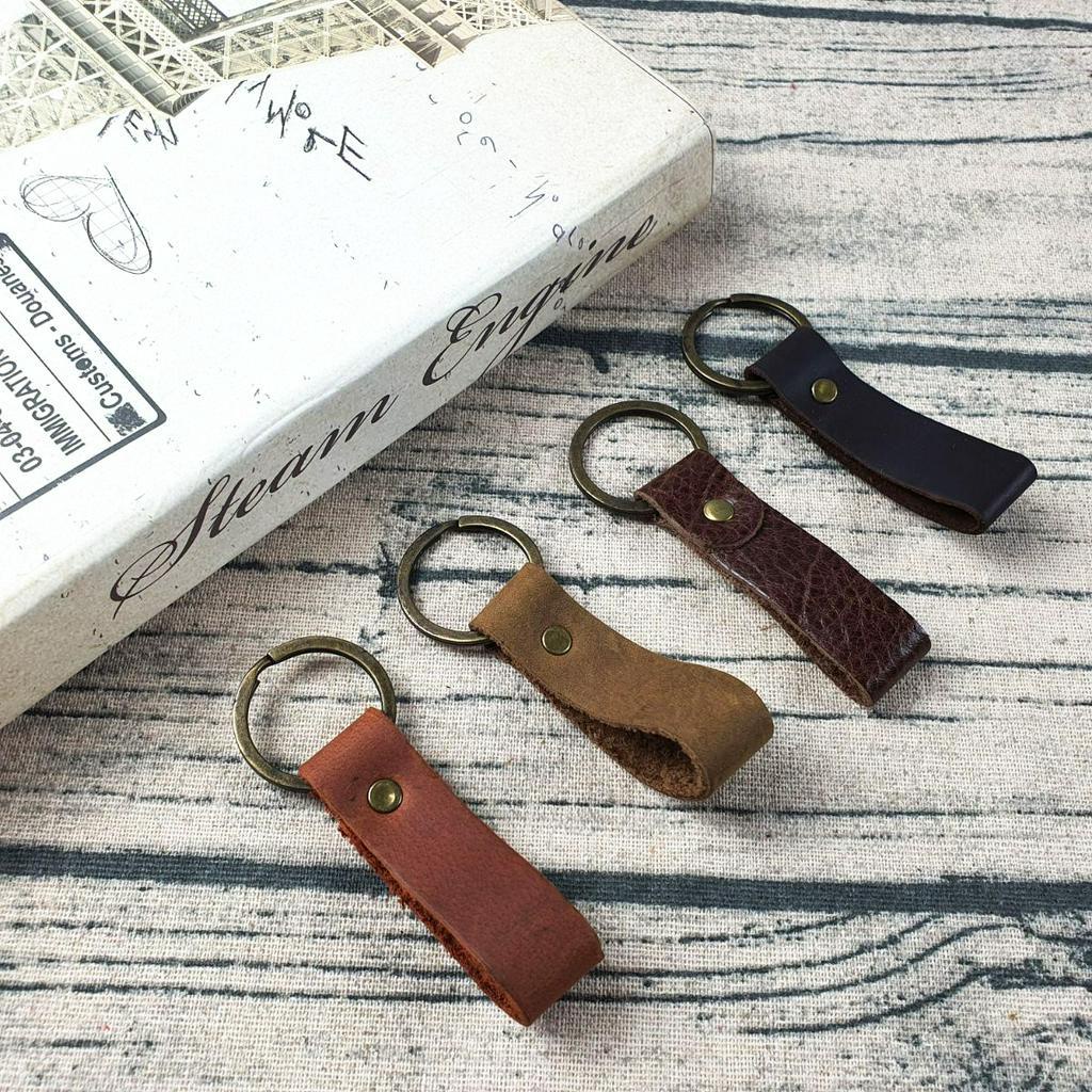 Móc Khóa Da Bò Thât HandMade LK302VB- 100% da bò thật, BH 3 năm