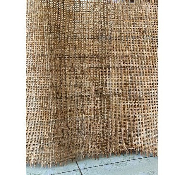 Mành mây đan caro tự nhiên khổ 60 mầu nâu